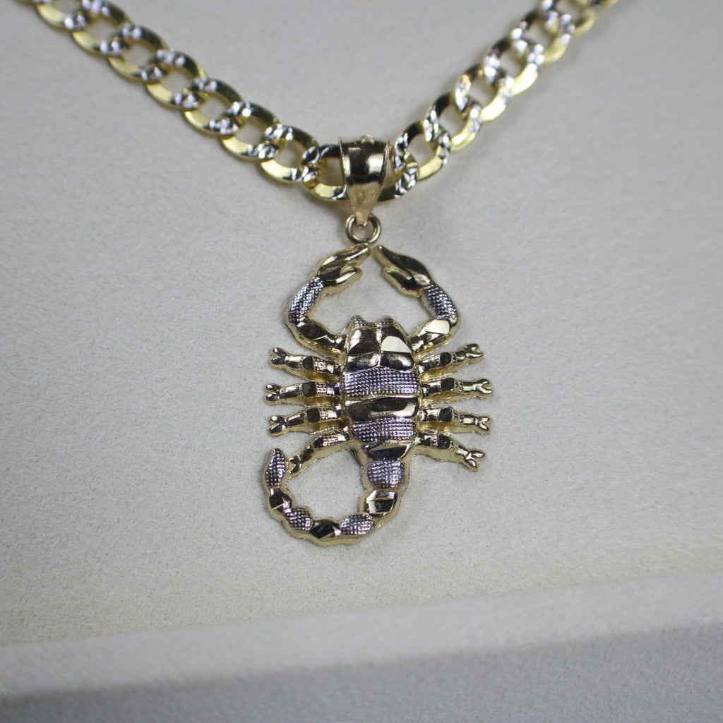 Hollow Cuban Chain with Scorpion Pendant