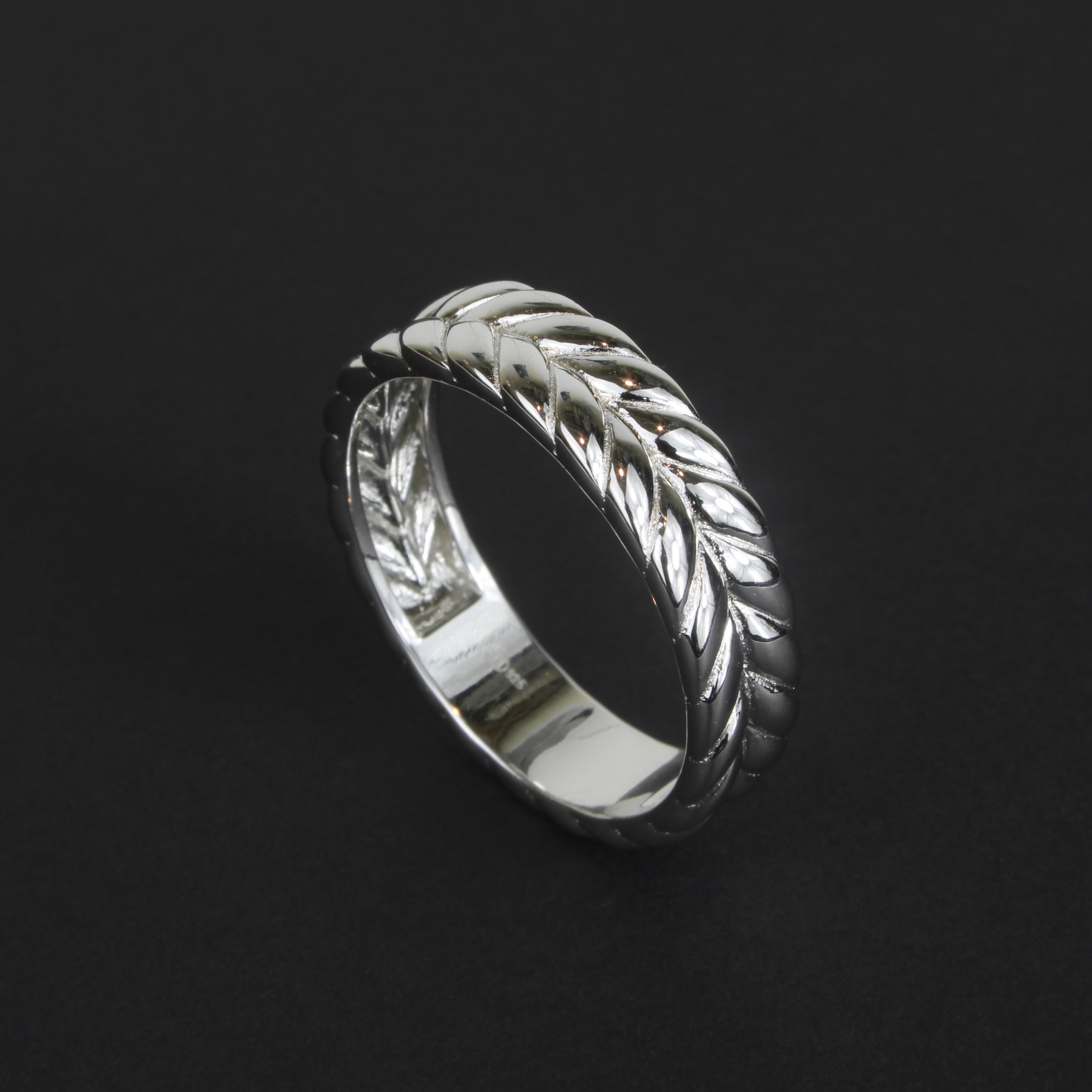 Sterling Wheat Braided Pattern Men's Ring