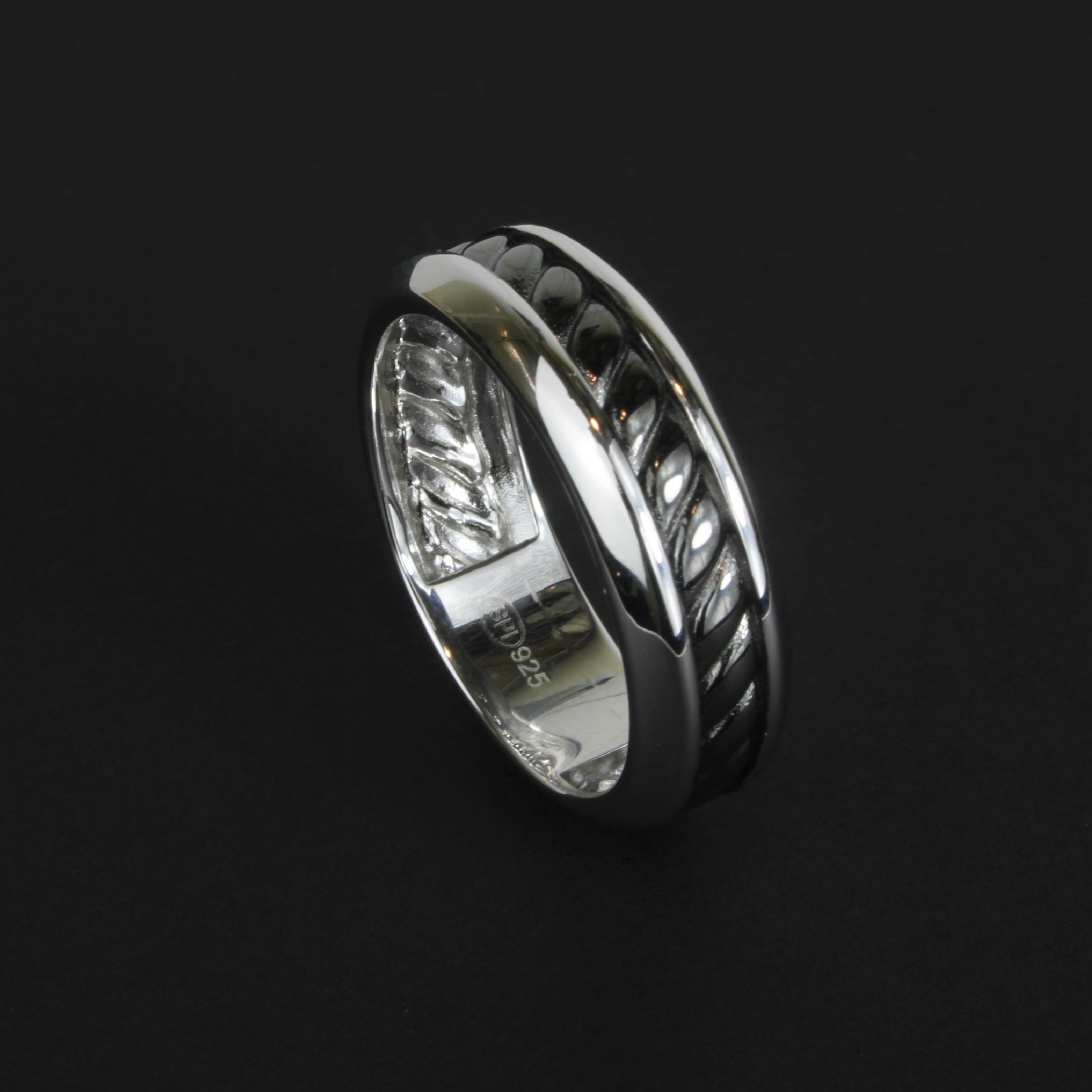 Silver Twisted Rope Men's Ring
