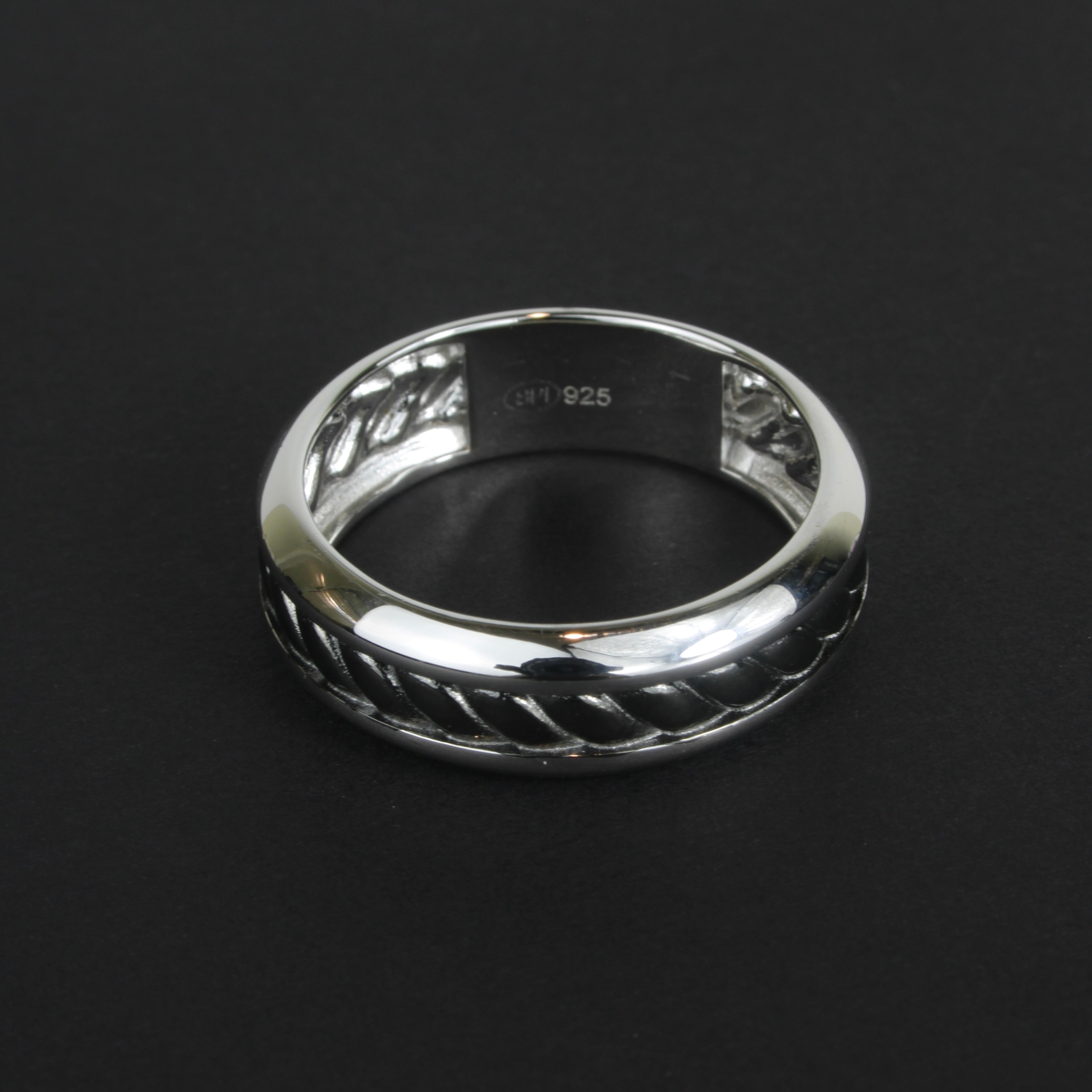 Silver Twisted Rope Men's Ring